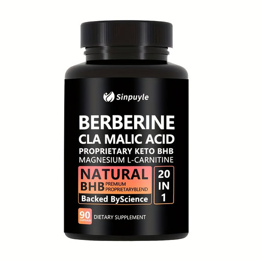 Berberine 20-in-1 Keto BHB Supplement with CLA & L-Carnitine - 90 Capsules