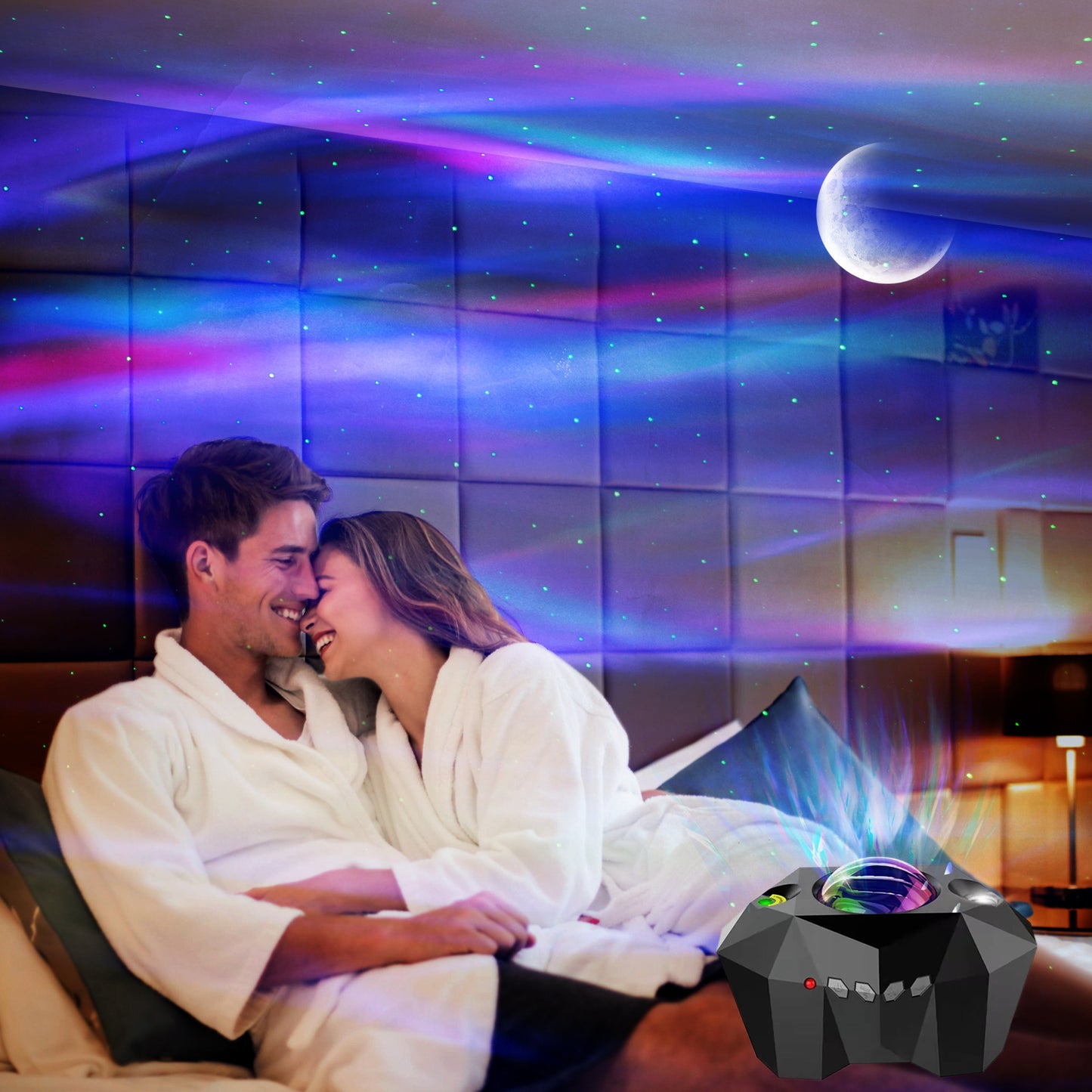 Bluetooth Water Pattern Ocean Star Projector Lamp with Music Remote Control