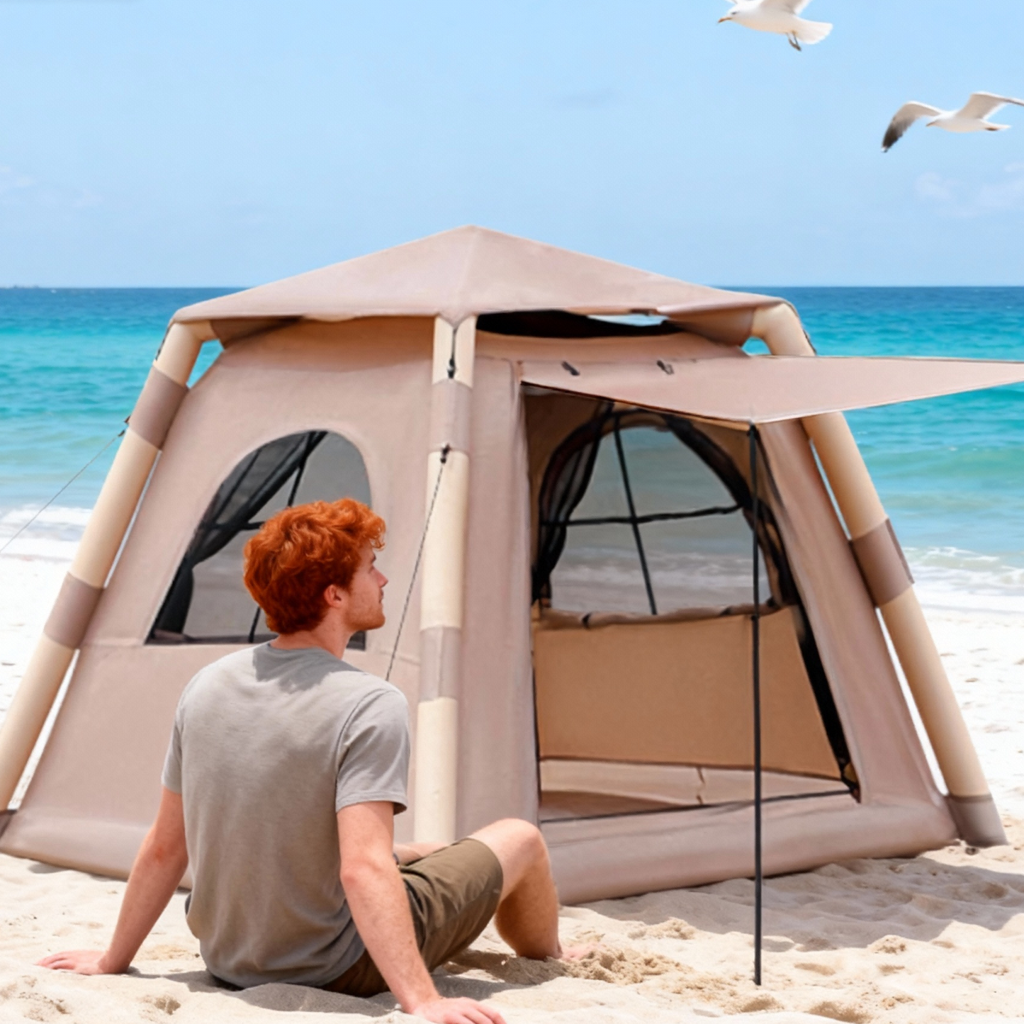 Inflatable Camping Tent for 2-4 People - Waterproof & Quick Setup