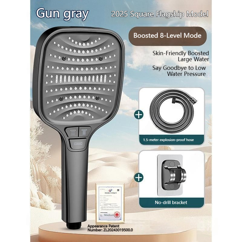 Square Pressurized Shower Head with 1.5m Pipe & Brackets - Multiple Styles