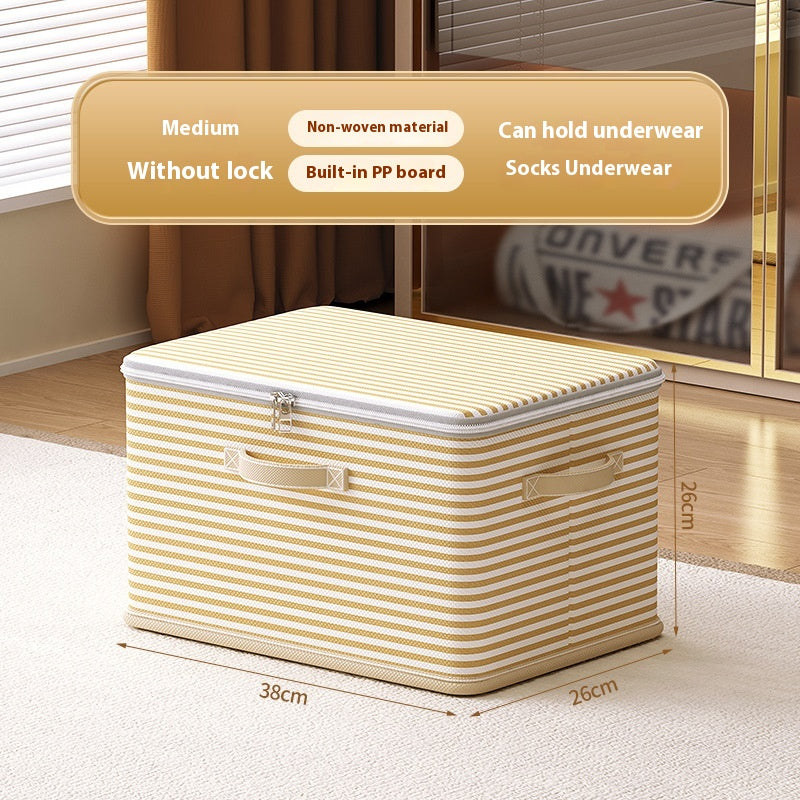 Large Lockable Clothes Storage Box with Handles for Home Organization