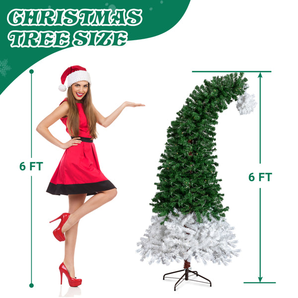6 FT Pre-lit Santa Hat Christmas Tree with 250 Warm White Lights