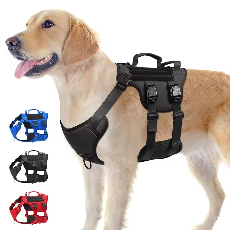 Adjustable No-Pull Dog Harness Vest - Reflective, Durable Nylon Service Dog Gear