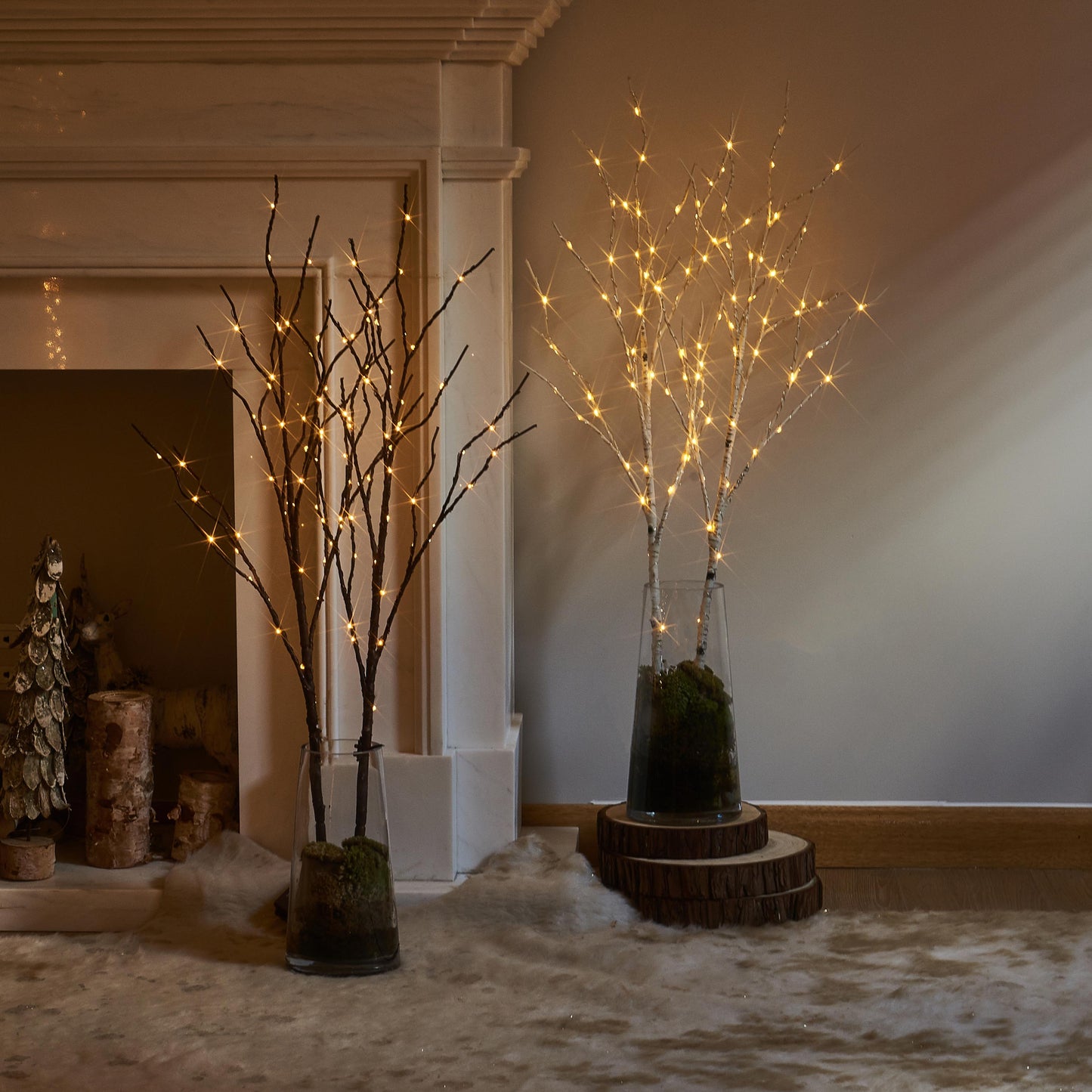 LED Birch Branch Ambient Light - 100 LED Beads, Adjustable Brightness