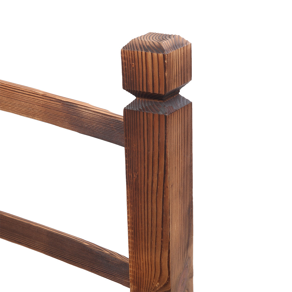 Wooden Garden Bridge Small Outdoor Landscape Bridge Carbonized Finish