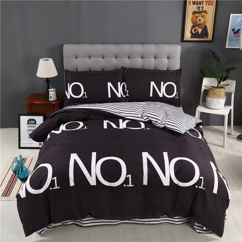 Four-Piece Bedding Set with Pillowcases and Quilt Cover - Multiple Sizes & Patterns