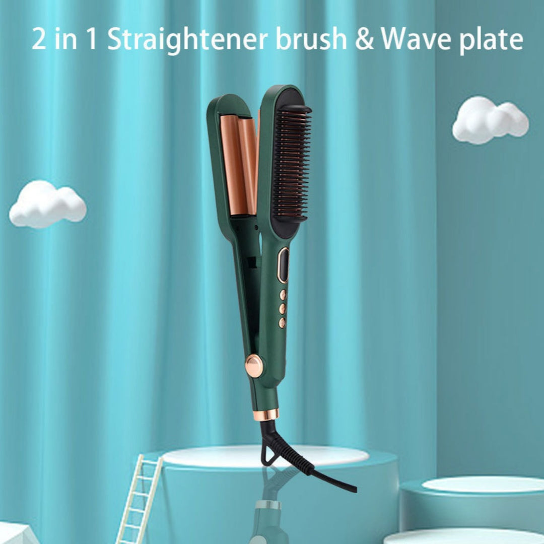 Hair Straightening Comb and Curling Iron Combo - Multi-Function Hair Styling Tool