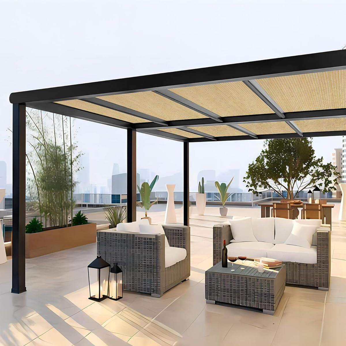 Outdoor Sunshade Net - 3x4 Meters with 4 Hooks