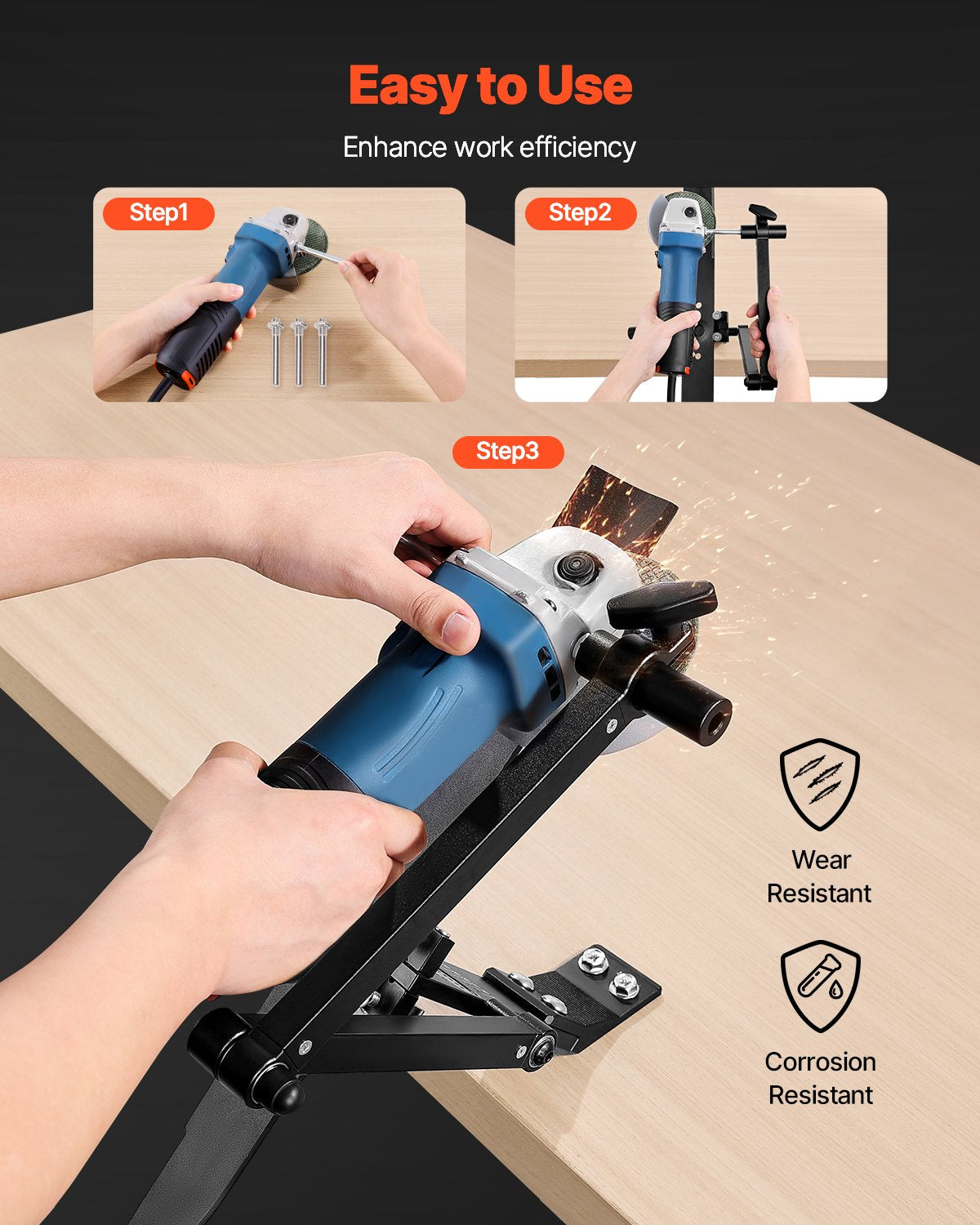 Adjustable Lawn Mower Blade Sharpener 15°-45° for Gardening Tools