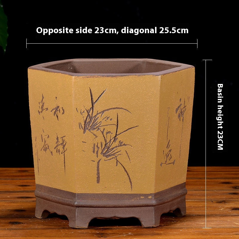 Large Handmade Purple Sand Basin - Home Garden Storage