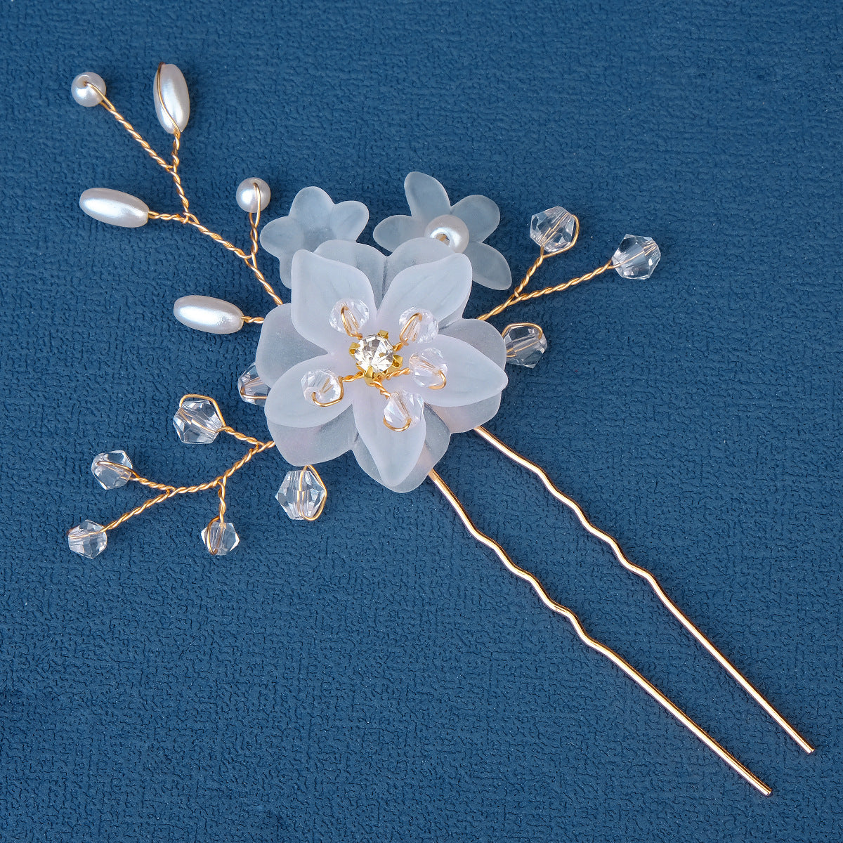 Gold Flower Bridal Hair Comb Set - Camellia