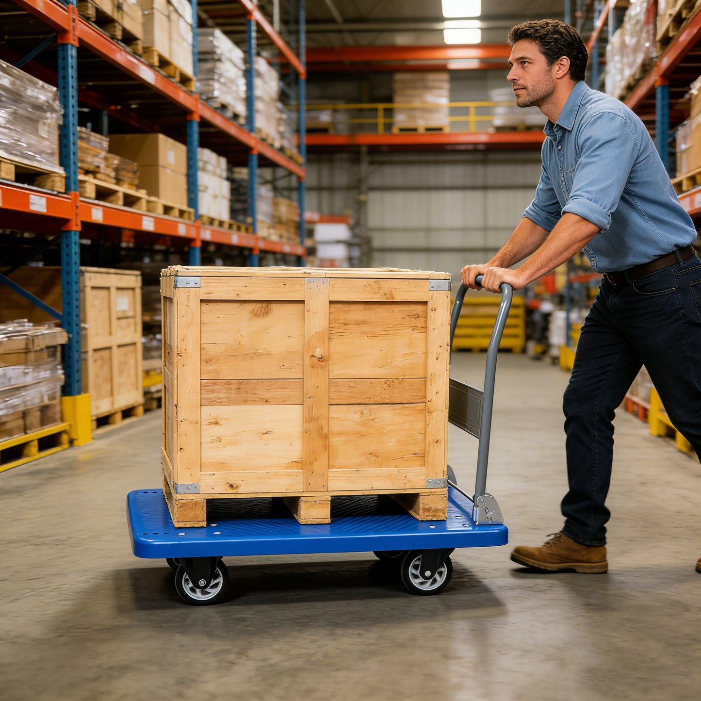 Hand Truck Upgraded Foldable Push Cart Dolly 660 Lbs Capacity Moving