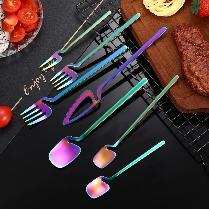 304 Stainless Steel Dinnerware Set - Forks Spoons Knives Kitchen Utensils