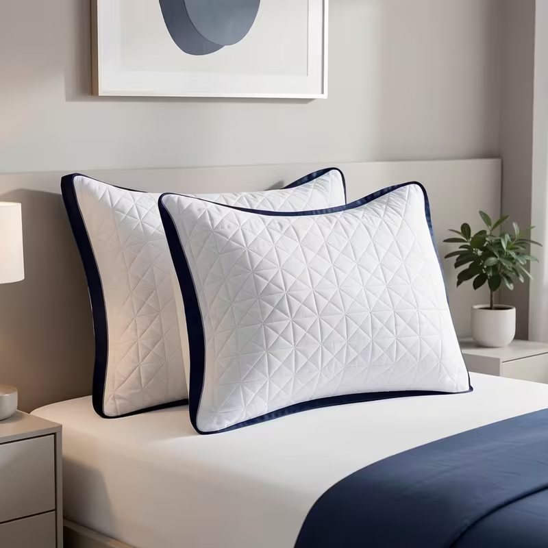 Luxury Bed Pillows - 2-Pack Breathable Down Alternative Gusseted Design, Soft Fiber Fill for Enhanced Sleep Quality
