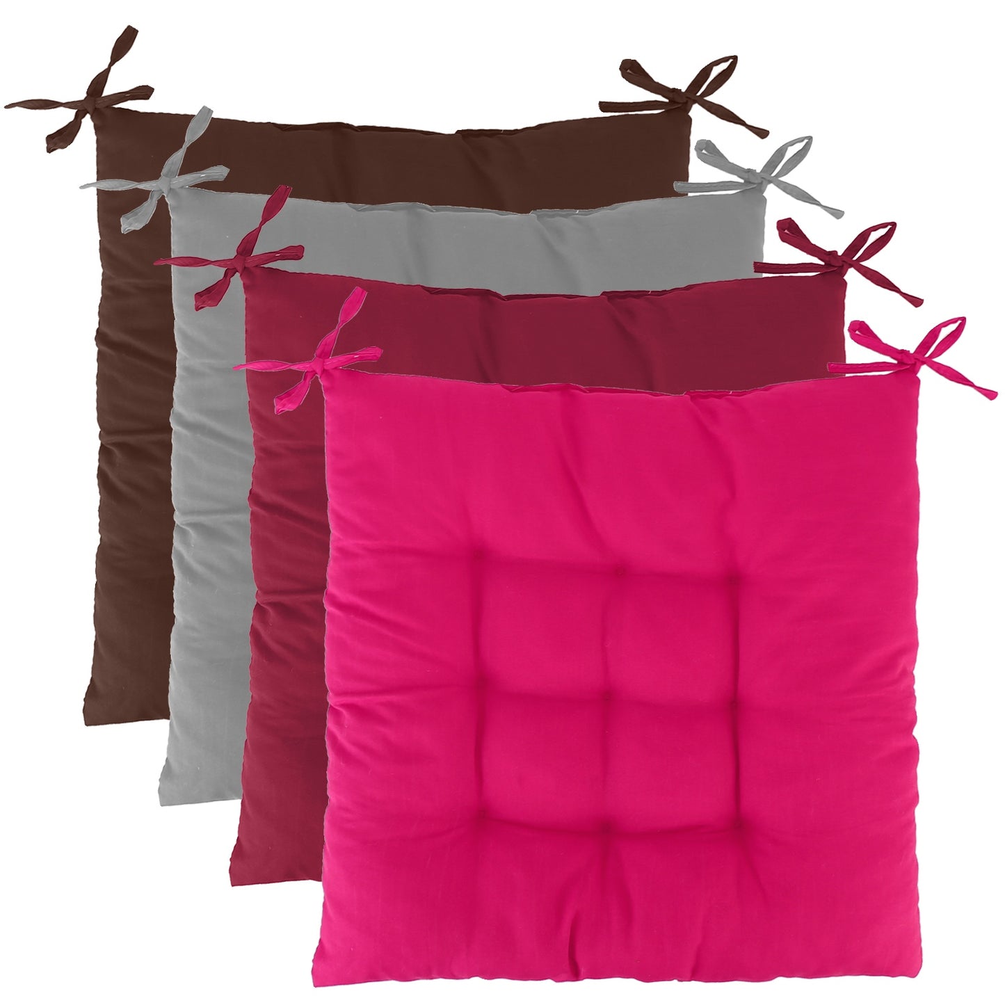 4-Pack Soft Square Chair Cushion Pads - 17.72" for Home & Office