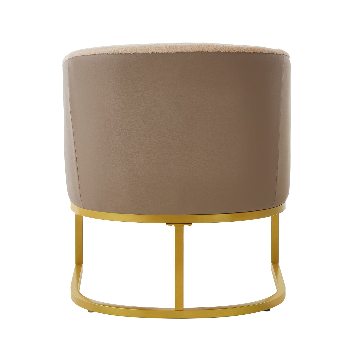 Cozy Upholstered Accent Chair with Gold Metal Frame - Brown