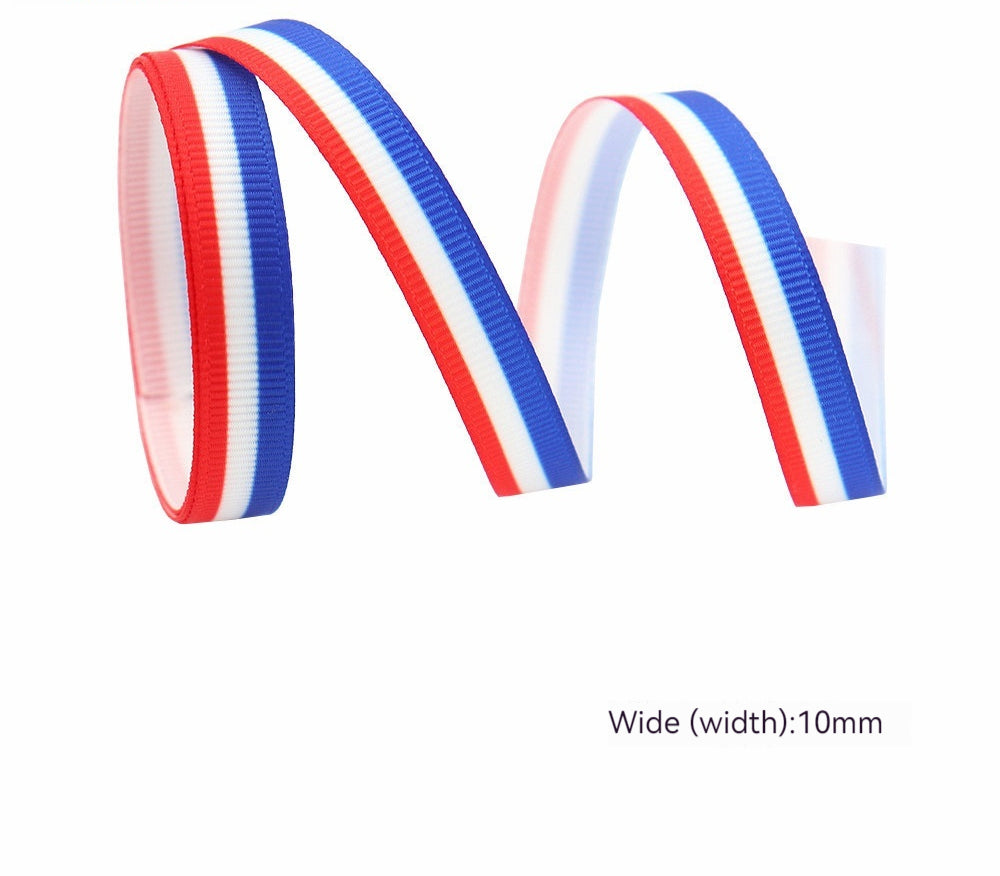 Stars and Stripes Ribbon Dovetail Bowknot Hair Accessory - Multiple Colors & Lengths