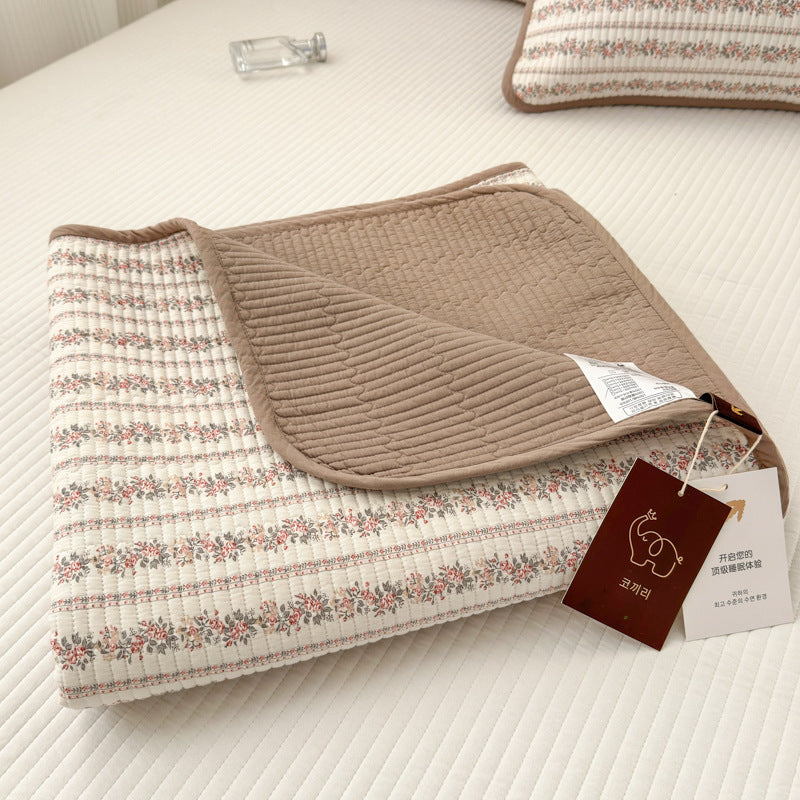 Double-Sided Pure Cotton Quilted Mattress Cover Bedspread - Multiple Sizes & Patterns