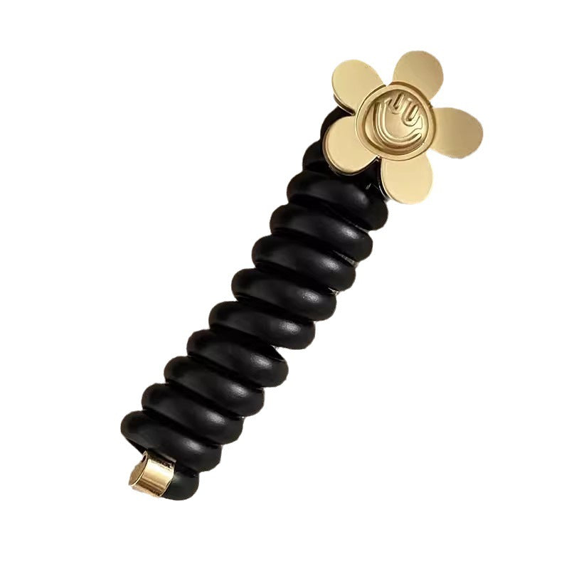Ponytail Holder with Decorative Telephone Cord Design