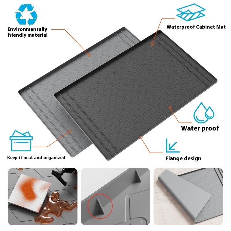 Silicone Sink Mat for Cabinets Waterproof & Stain-Resistant Protects Kitchen & Bathroom Surfaces
