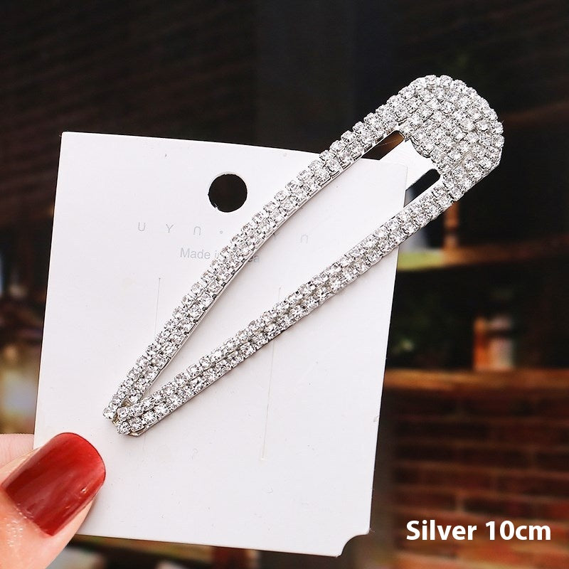 Versatile Rhinestone Hair Clips for Women - Side Bang Style, Multiple Colors