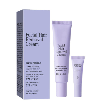 Facial Hair Removal Cream Set for Sensitive Skin - 1 or 2 Pieces