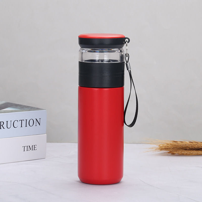 Vacuum Tea Water Separator Cup - Portable Insulated Drinkware for Office & Travel