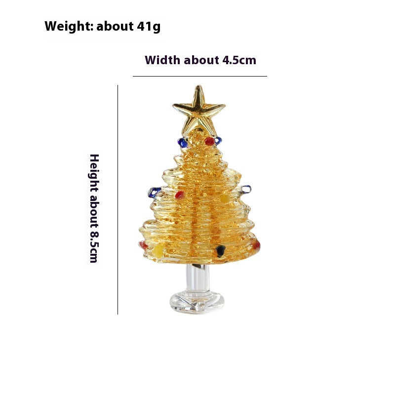 Christmas Winding Wire Glass Craft Decoration with Light - Handmade Festive Ornament