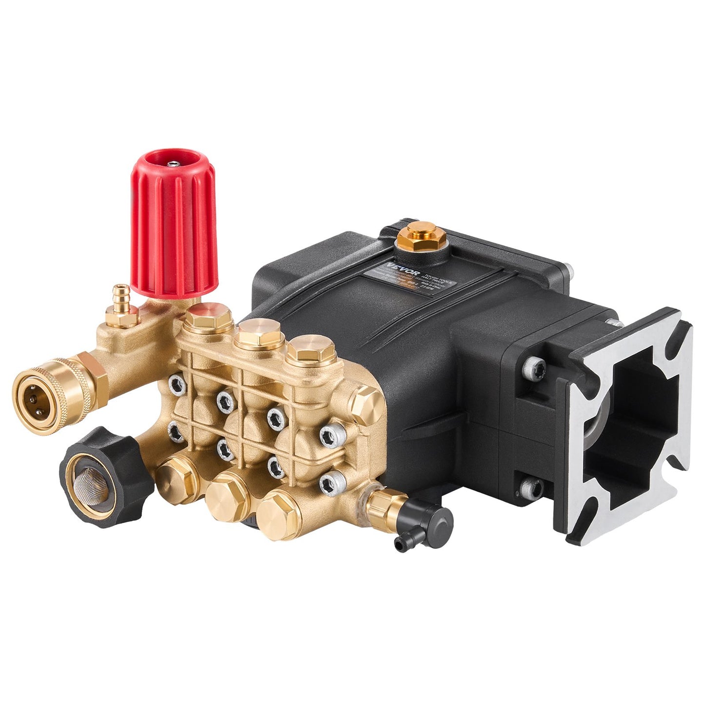 Pressure Washer Pump 3300 PSI 2.5 GPM Horizontal Triplex Plunger - Black