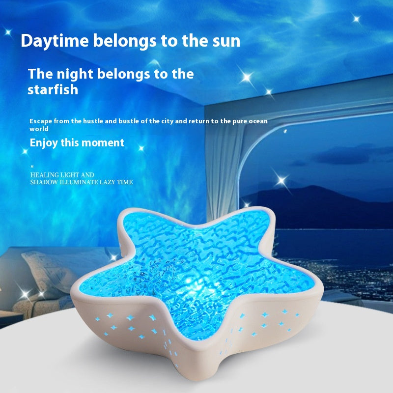 Starfish Projection Lamp - Ocean Wave Night Light for Bedroom