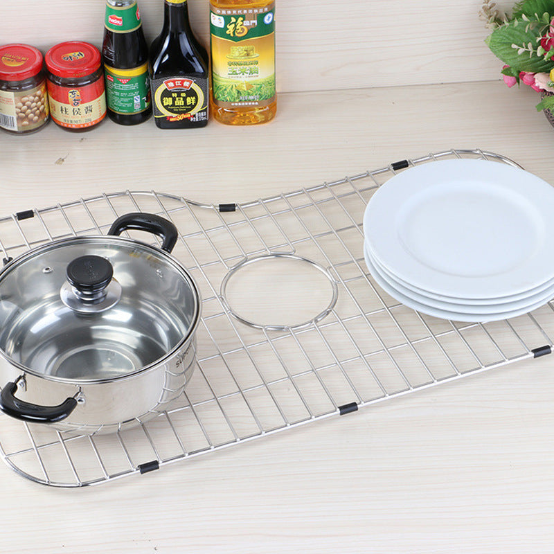 Stainless Steel Sink Drain Grid - Installation-Free Kitchen Organizer 490x430