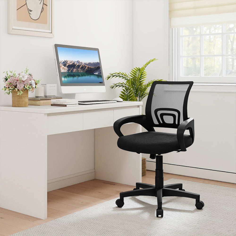 Mid-Back Mesh Office Chair Ergonomic Computer With Lumbar Support
