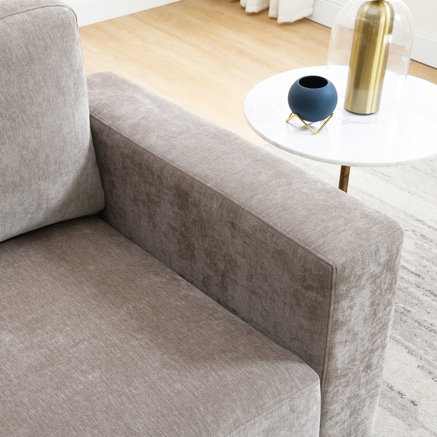 Oversized Accent Chair With Widen Arms, Chenille Fabric Modern Chair,