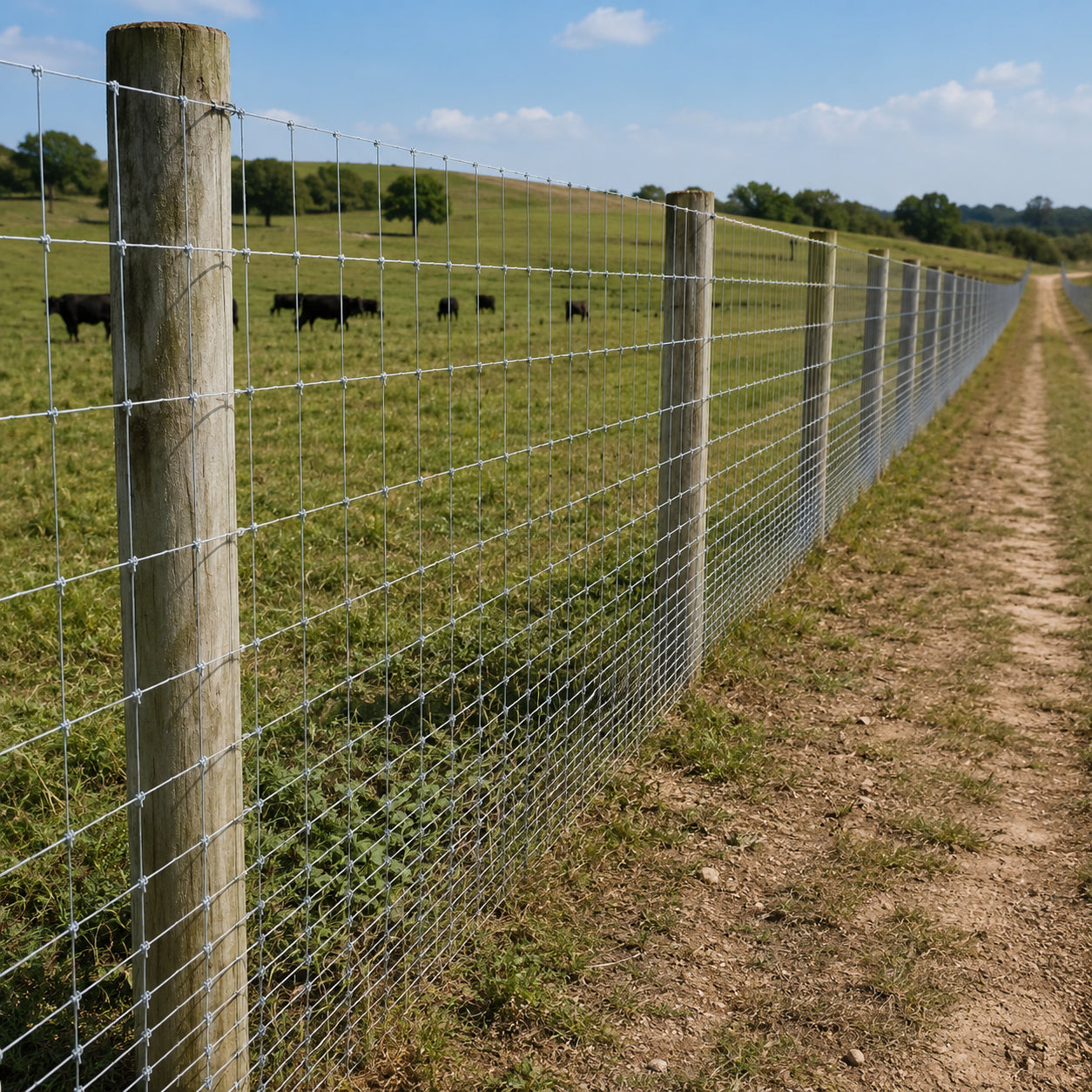 Heavy-Duty Galvanized Wire Fence - 5ft x 164ft for Cattle & Livestock