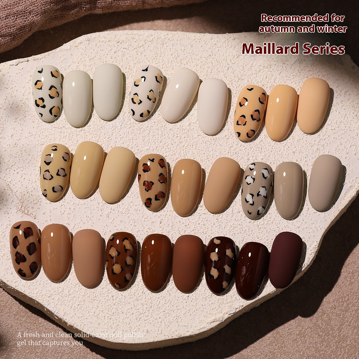 UV Nail Polish Set Khaki Deerskin Brown 8 Shades - Long-lasting Gel Color