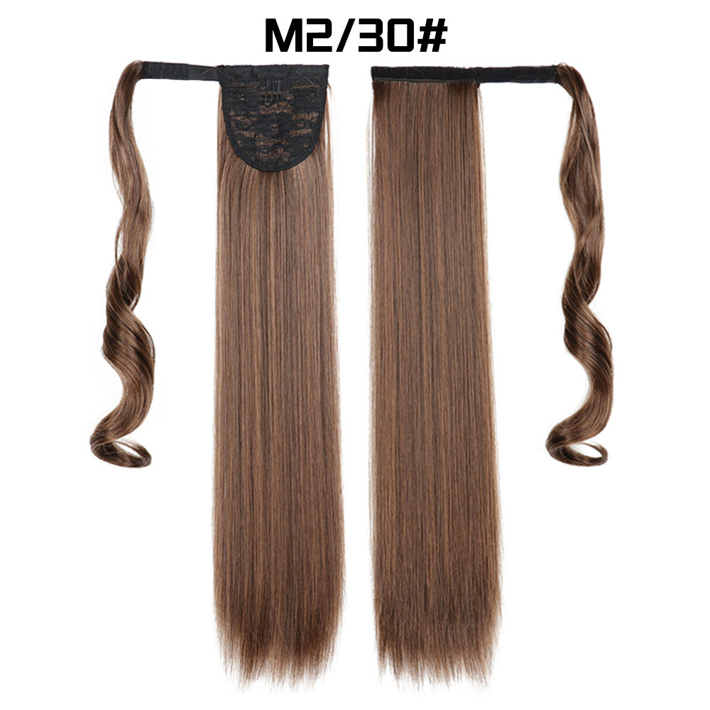 Long Straight Synthetic Hair Velcro Ponytail - Multiple Colors