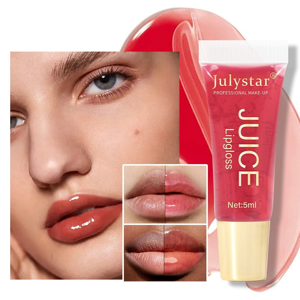 Long Lasting Moisturizing Lip Gloss with Fruit Flavor - Water Light Hydrating Lip Shine 5ml
