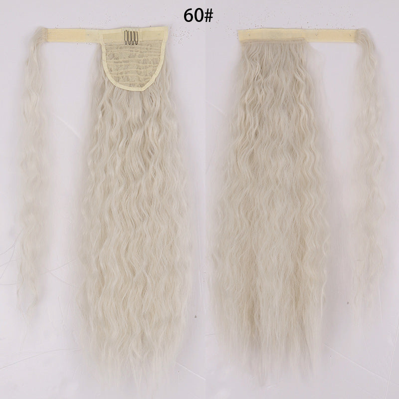Water Wave Ponytail Wig with Velcro Band High Temperature Synthetic Hair