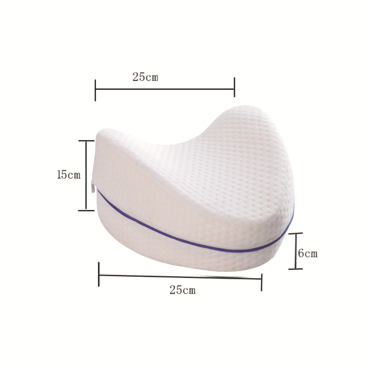 Memory Foam Leg Pillow - Heart Shape, Adjustable Height, Blue