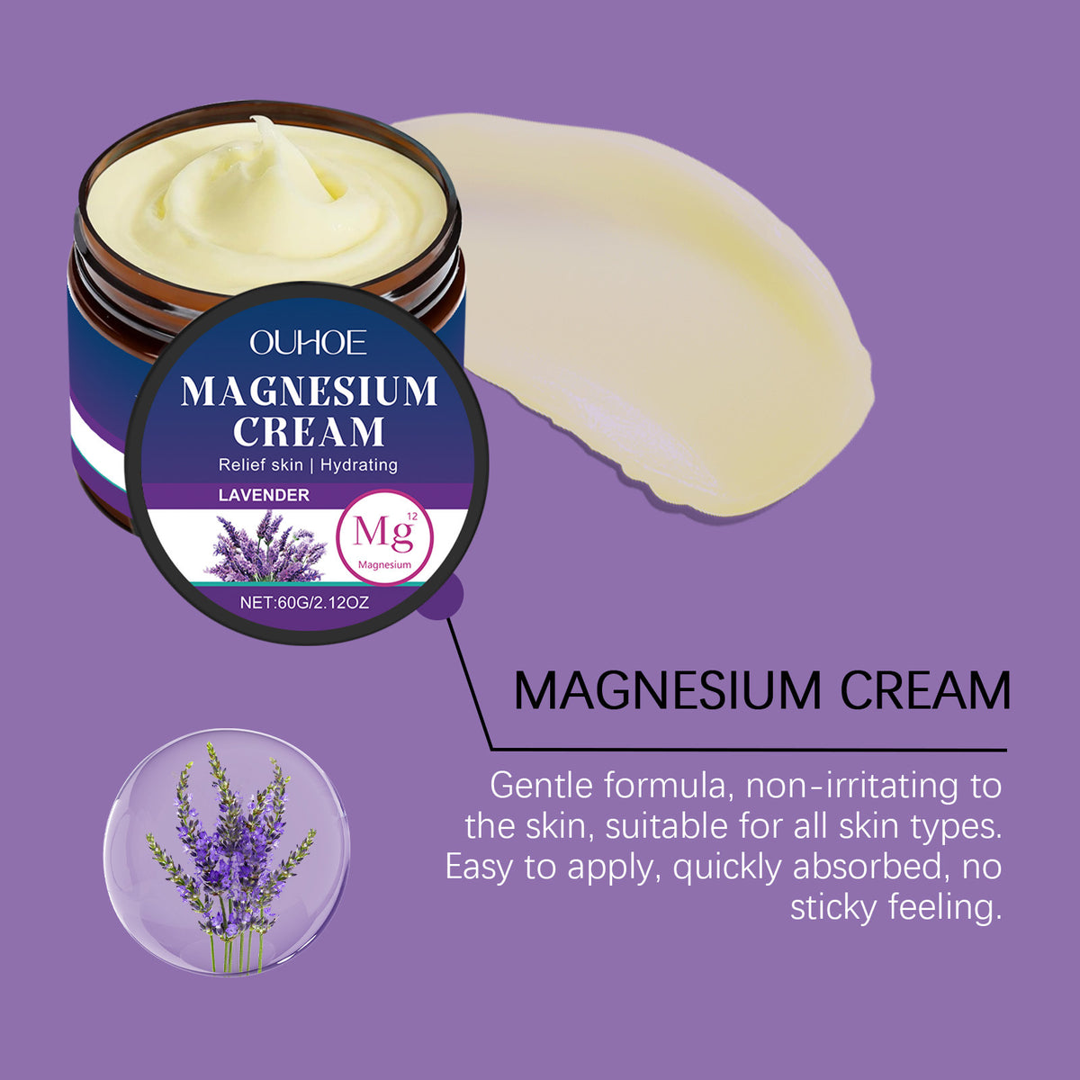Magnesium Body Cream for Joint Relief - 60g Soothing Massage Lotion