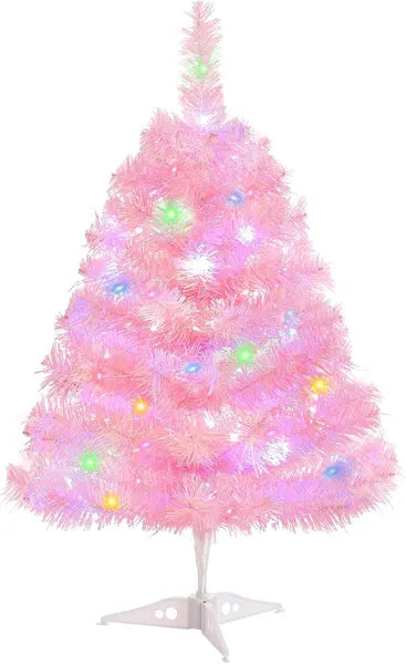 2FT Lighted Pink Artificial Christmas Tree with Lights