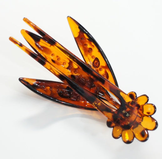 Resin Hairpin with Orchid Design - 127mm