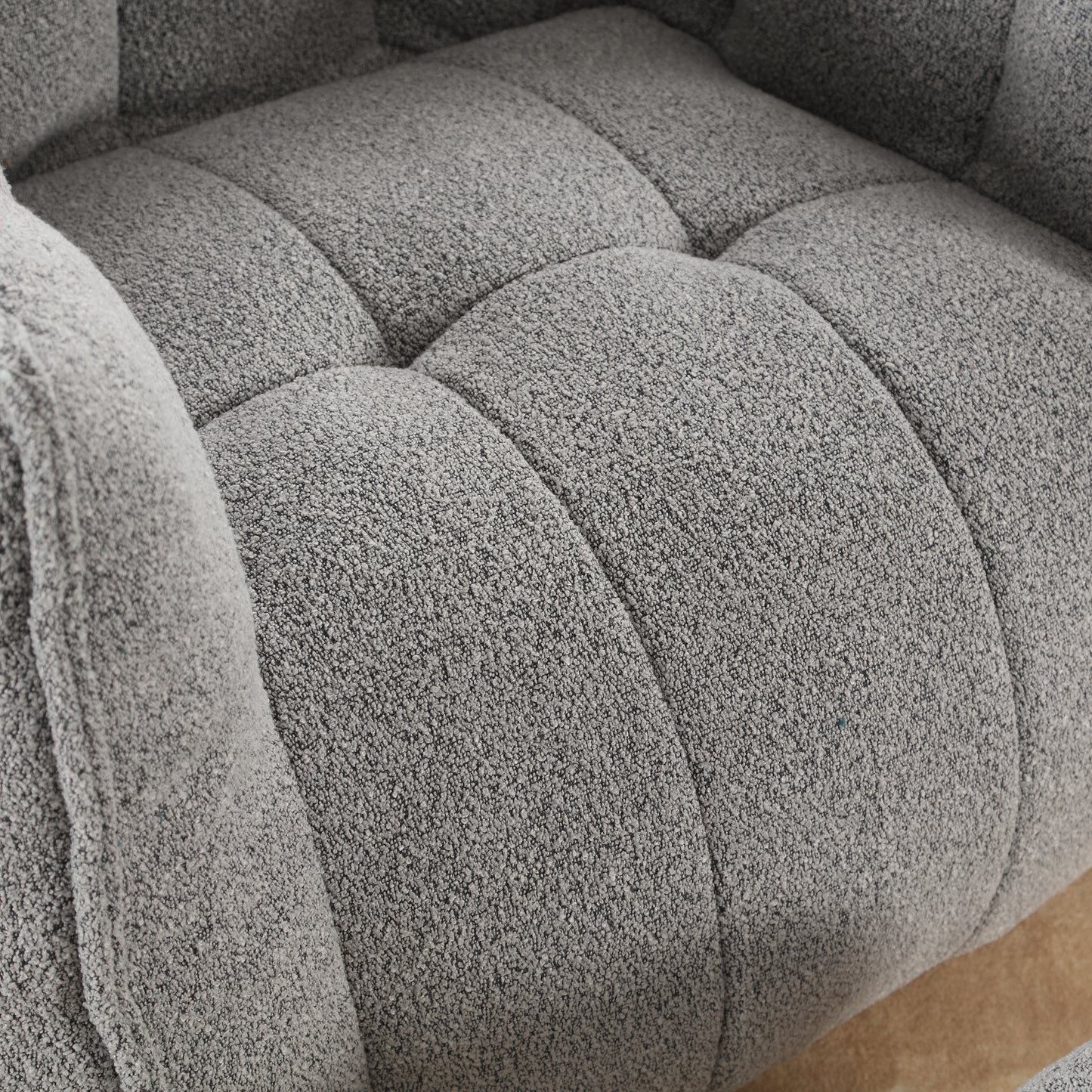 Soft Chenille Bean Bag Chair with Foam - Grey