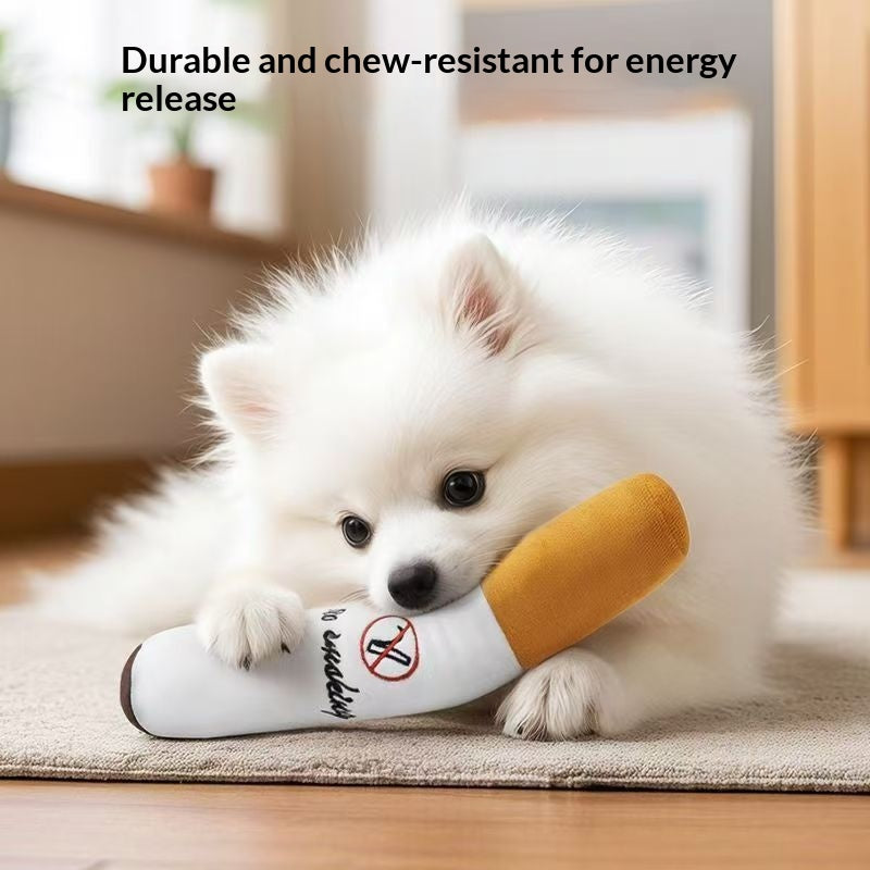 Plush Pet Toy Cigarette-Shaped Sounding Boredom Buster for Cats Dogs