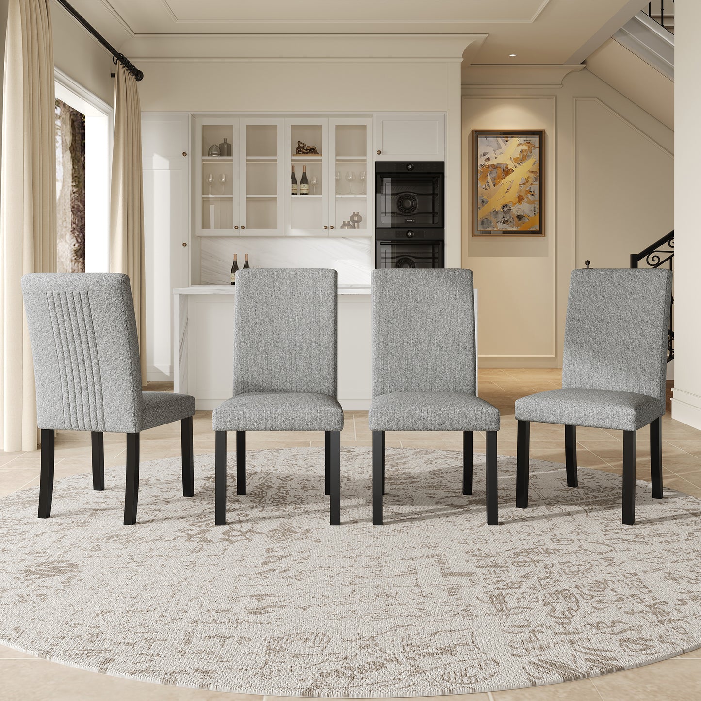 Modern Dining Room Chairs Set Of 4, Accent Diner Upholstered Fabric