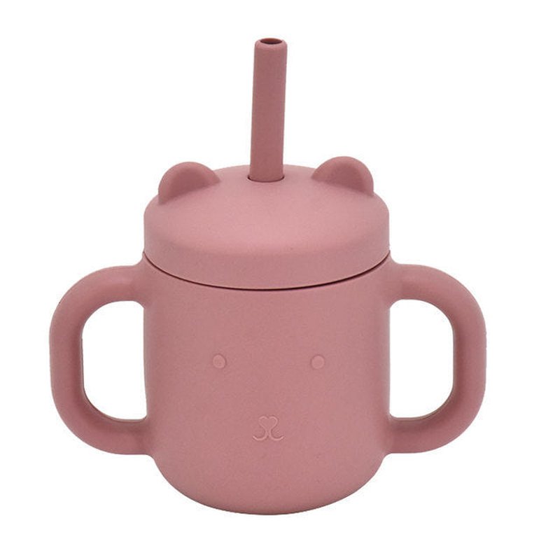 Leak-Proof Silicone Children's Drinking Cup with Straw and Suction Base
