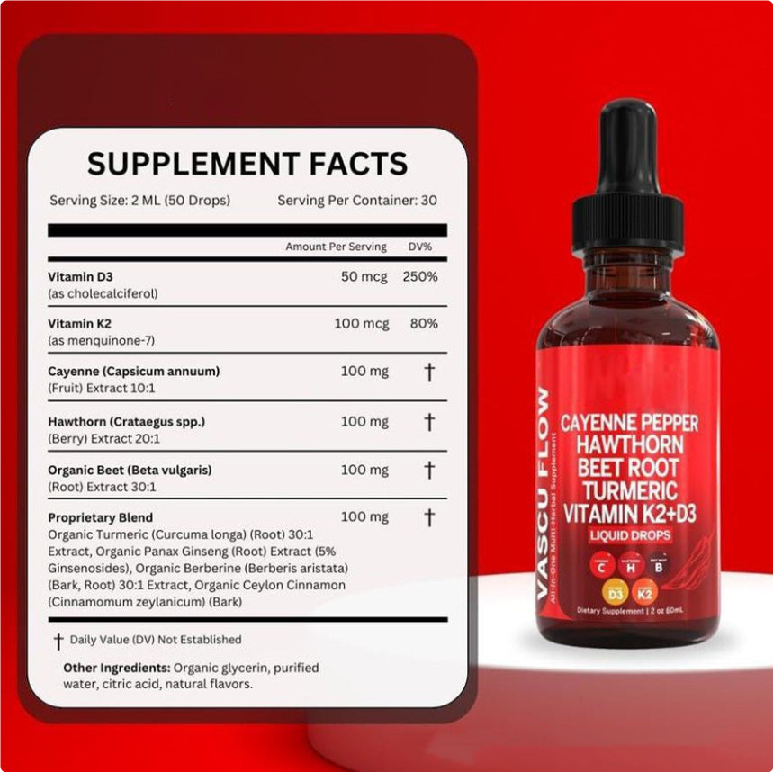 Vitamin D3 K2 Hawthorn Fruit Liquid Drops Supplement 60ml