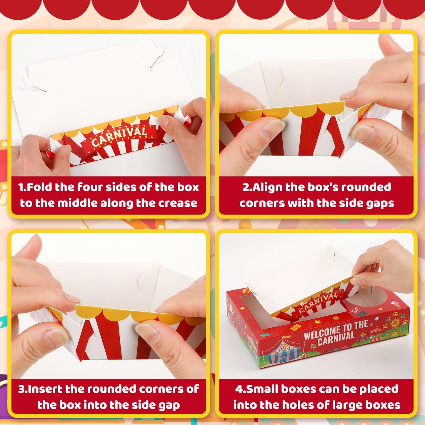 36-Piece Carnival Movie Night Snack Box & Tray Set