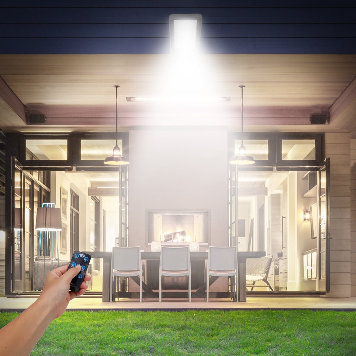 Solar Wall Light Outdoor 60 LEDs Waterproof Motion Sensor Lamp White