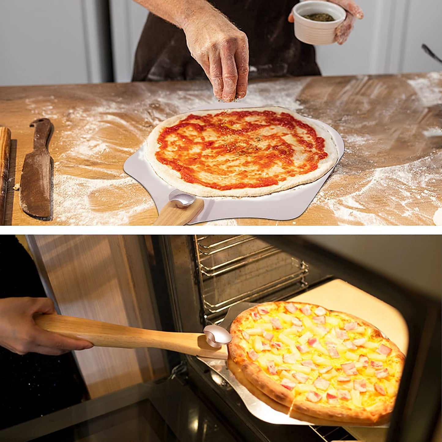 Aluminum Pizza Shovel with Removable Folding Handle Kitchen Tool